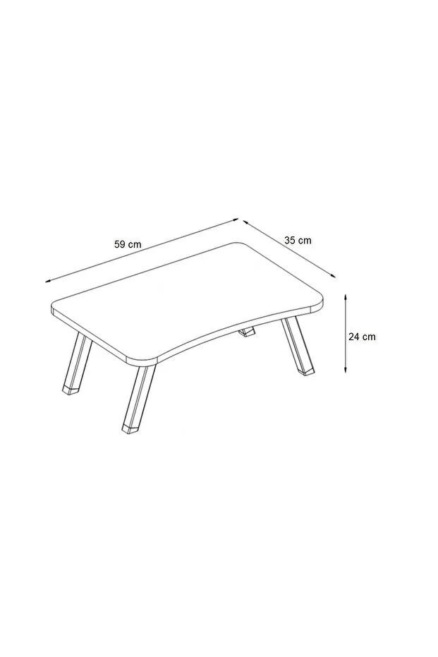 Beyaz Renkli Laptop Katlanabilir Yatak Koltuk Üstü Kahvaltı Bilgisayar Sehpası 